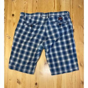 Men’s Pepe jeans London blue plaid men’s shorts size 33